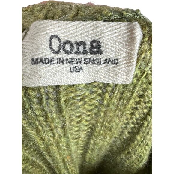 Oona New England green Sweater Acrylic Mohair Gorpcore Casual Ribbed Twee - Picture 2 of 10